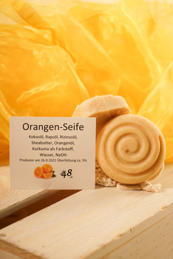 Schür48_Orangenseife Rund - Orangen - Seife - DIY - Soap - Geschenkidee