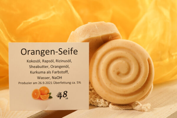 Schür48_Orangenseife Rund - Orangen - Seife - DIY - Soap - Geschenkidee